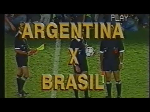 AMISTOSO 1993 - BRASIL 1 X 1 ARGENTINA 100 anos da AFA com Maradona em campo. Nova versão.