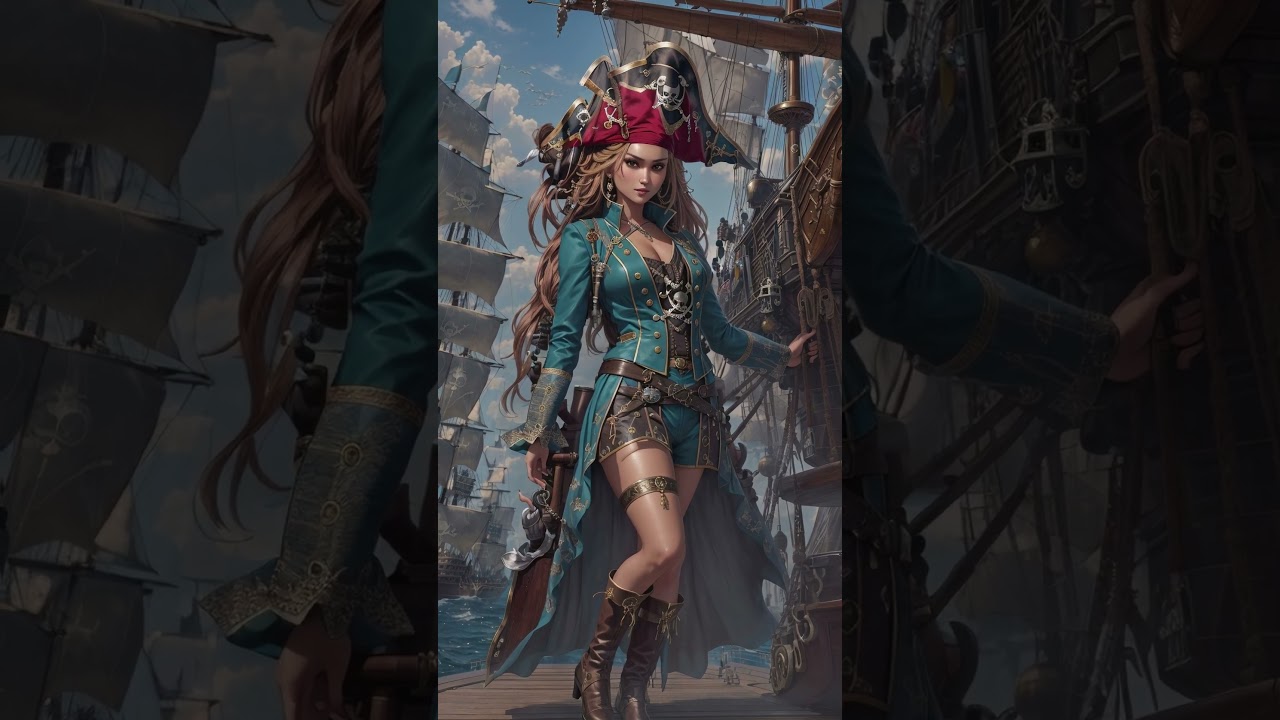 Pia Wurtzbach Sailing the High Seas as the Fierce Pirate Queen!                   (Ai generated)