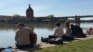 Toulouse 4K Walking Tour | Easter Saturday 2026 | Bords de Garonne & Capitole