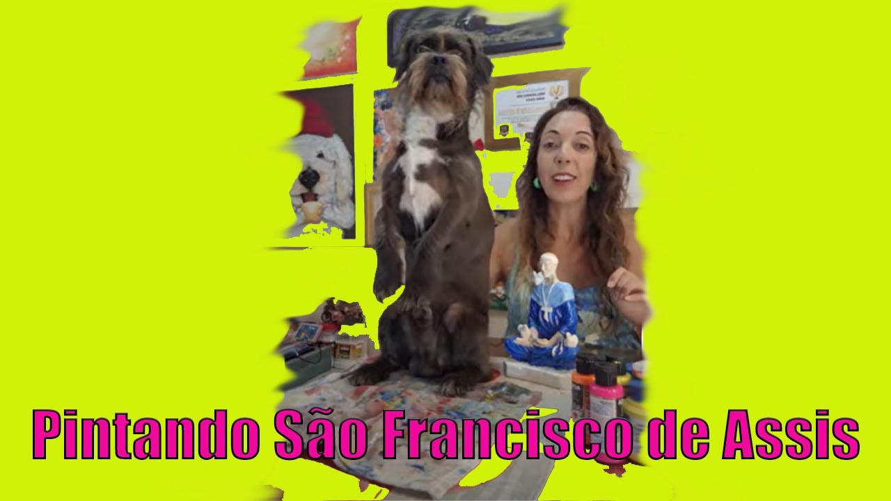 Pintura de São Francisco de Assis, protetor dos animais no Atelier fofinho