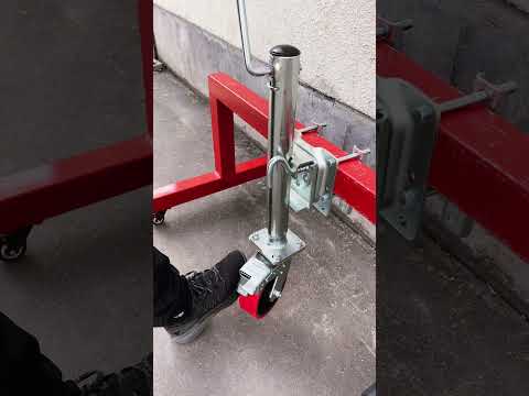 Modified Trailer Jack with Guide Wheel.