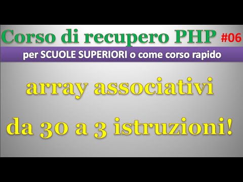 PHP Remedial Course - High School ITA 06: Associative Arrays (From 30 Instructions to 3!)