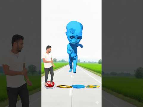 I Jump On Red Button And Rotating Ball To Tractor, Jcb, Bulldozer And Alian Magic Video #shorts