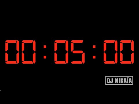 DJ Nikaia 2024 Timer⁴ᴷ - Red Digital Clock used for Live Show, Festival, DJ Set with 5 min countdown