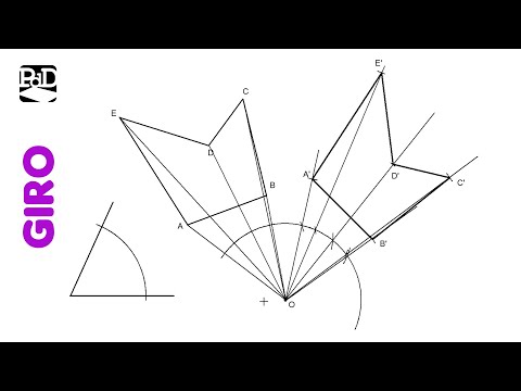Rotation of a Polygon Knowing the Center and the Angle of Rotation (Technical Drawing).