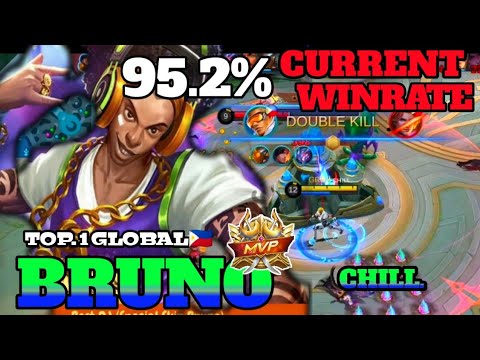 95.2 % CURRENT WINRATE PERFECT ROTATION /BRUNO GAMEPLAY BY CHILL. / MLBB💪
