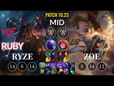 RW Ruby Ryze vs Zoe Mid - KR Patch 10.23