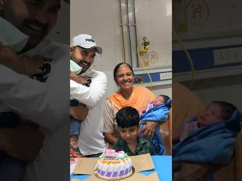 PAPA BETI or new born BETE  ka birthday ek date hospital me cake kata #shortsviral #viral #birthday