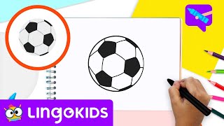 How to Draw a SOCCER BALL ⚽ 🎨 | Learn to draw easily | Lingokids