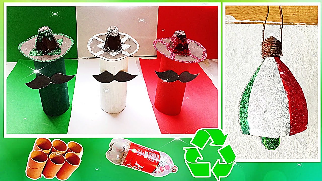 Adornos para el 15 de SEPTIEMBRE CON RECICLAJE 🥳🇲🇽/decoración mexicana/*DIY manualidades
