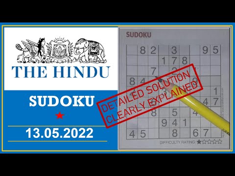 How to Solve 1 Star Hindu  Sudoku May 13, 2022 -  Step By Step Solution