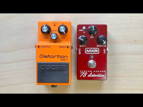 BOSS DS-1 Distortion vs MXR Custom Badass 78 Distortion into a Marshall 1987x amp #guitar