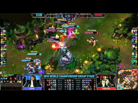 SSB Spirit - Insane Lee Sin kick - Samsung Blue vs OMG - D1 Group C - World Championship 2014 - LoL