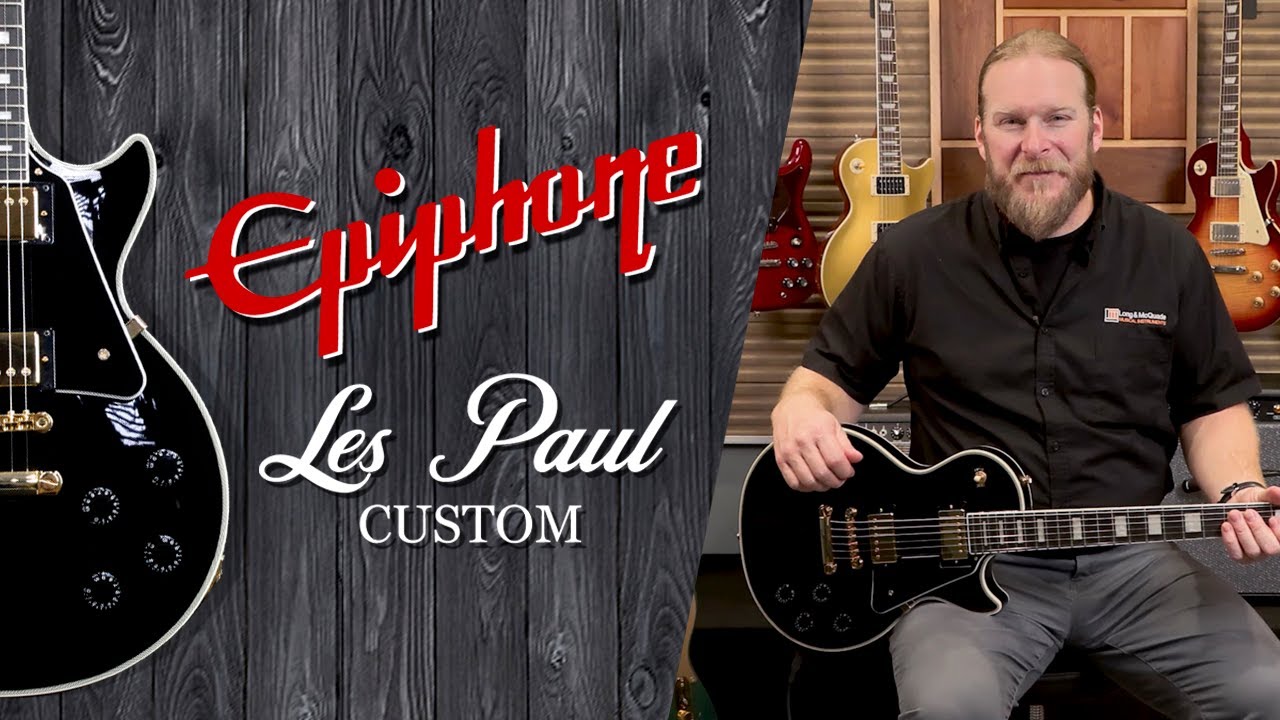 opens link to Epiphone Les Paul Custom Ebony [Product Demo]
