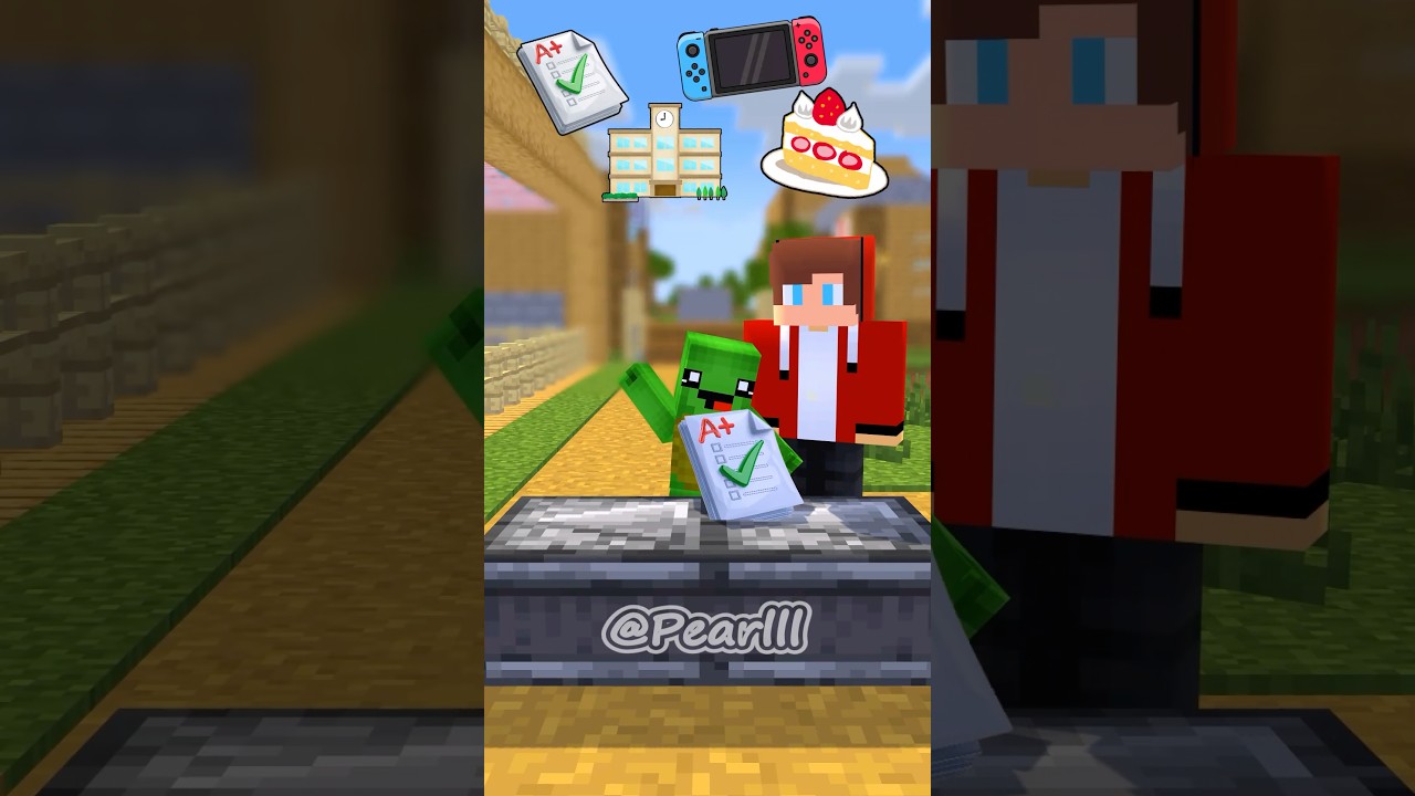 Mikey Splits the School or Game+Cake 🎮🍰- MAIZEN Minecraft Animation #shorts