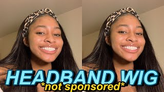 Trying a Straight Headband Wig For The First Time!!! | Unice Hair ✨