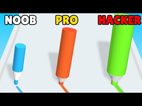 NOOB vs PRO vs HACKER in Crayon Rush 3D