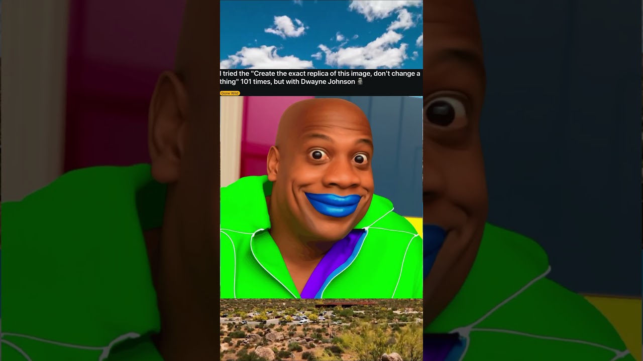 “Create an exact replica of this image, and don’t change a thing” challenge w/ The Rock🤣#ai #viral