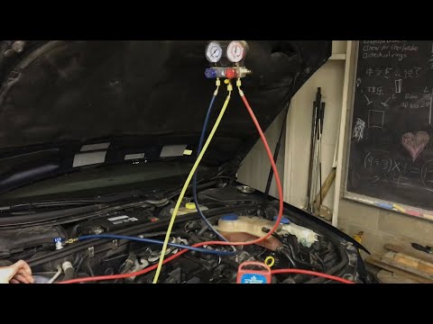 performing vacuum test for LEAKS on an air-conditioning system