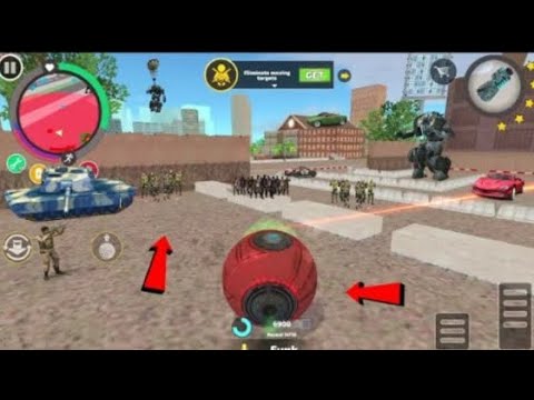 Rope Hero Vice Town (transformer ball robot fight zombie army) round robot ball in army base - HD 