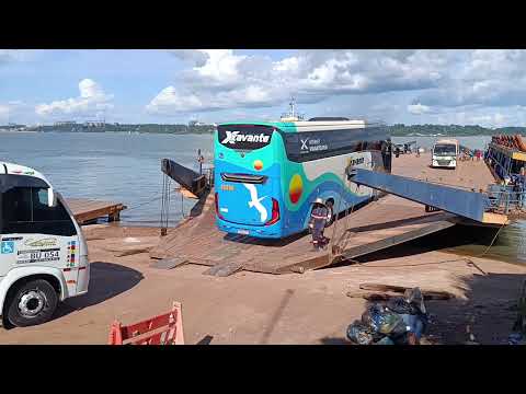 Incríveis caminhões pesados na balsa, travessia Rio Tapajós / 079 / Itaituba-Pará. #scania
