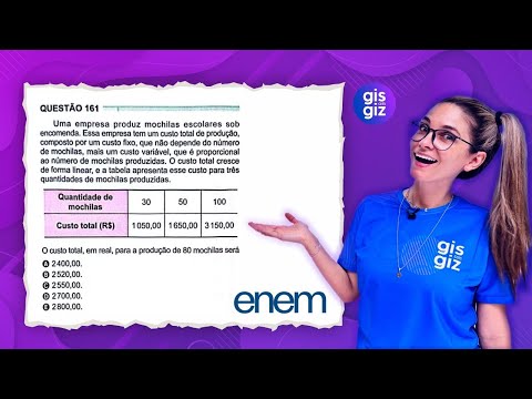 ENEM - PROPORÇÃO, FUNÇÃO DO 1º GRAU E SISTEMA DE EQUAÇÕES - QUESTÃO 161 PROVA VERDE 2024 MATEMÁTICA