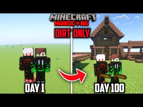 We Survived 100 Days On 3 LAYERS OF DIRT in Minecraft | Duo 100 Days