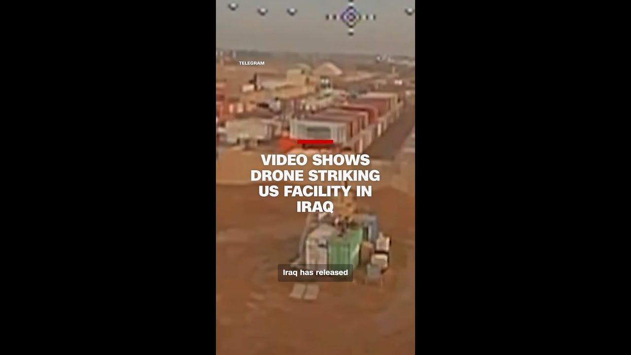 Video shows drone striking US facility in Iraq