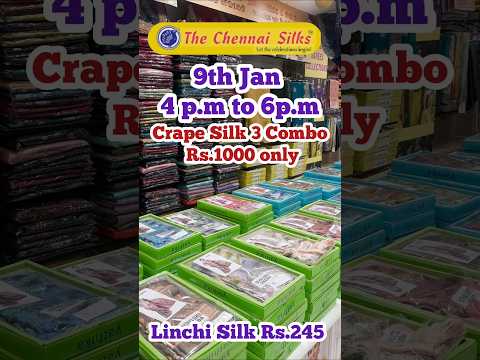 2 hours offer / Crepe Silk  Sarees Combo 1+1+1 Rs.1000 only