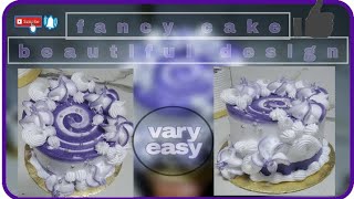 Fancy modal cake beautiful decorations cake color perpel and white cake design very different try it
