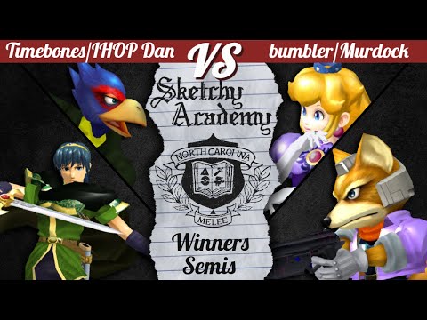 Timebones+1 (Timebones/IHOP Dan) vs. 2 fox players (bumbler/Murdock) - Melee Doubles - Sketchy XVIII
