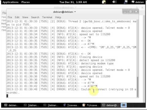 inatall and configure kannel sms gateway with usb dongle in debian linux
