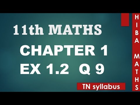 11th maths chapter 1 exercise 1.2 question 9 TN syllabus hiba maths
