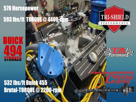 1976 Buick 494 Cubic-Inch Stage-1 V8 Stroker DYNO-PULL 💪🏾😃💙💯 !  1-8-2026
