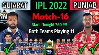 IPL 2022 Match-16 | Gujarat vs Punjab Match Playing 11 | GT vs PBKS Match Playing 11