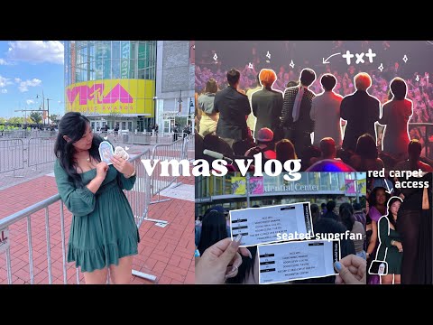 vmas 2023: SITTING BEHIND TXT, SURPRISE RED CARPET, & TXT REACTIONS [seated superfan experience]