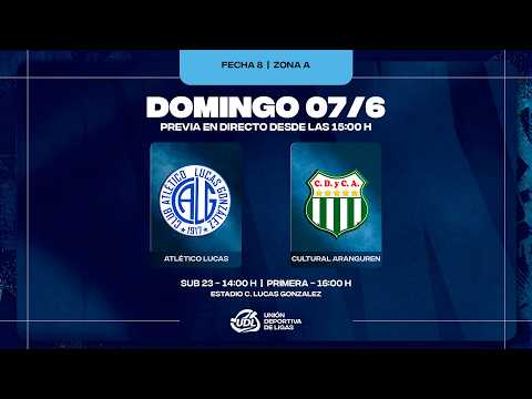 EN VIVO | Lucas González vs. Cultural Aranguren - Fecha 8 (Zona C) Torneo UDL 2026