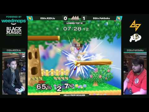 EGtv.R2DLiu (Green Fox) vs. EGtv.FatGoku (Blue Fox) | SSBM LT12 | FI2