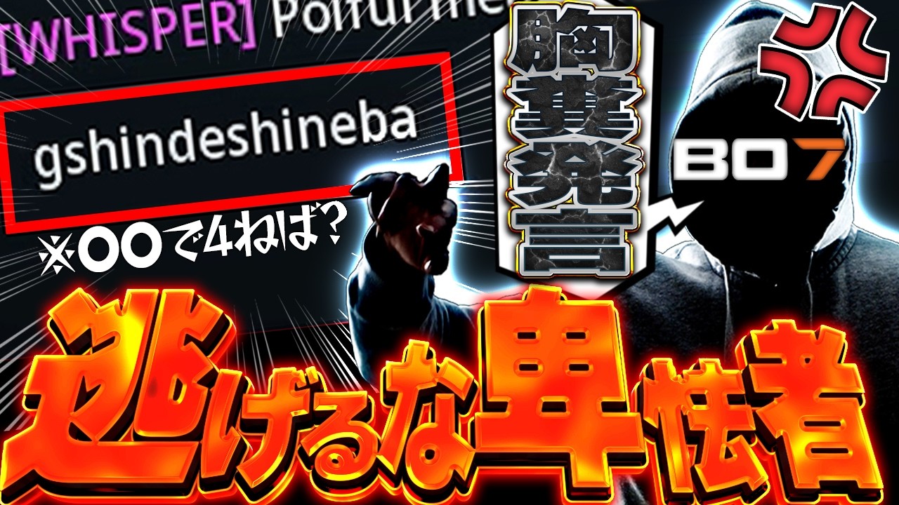 【胸糞注意】負けた腹いせにライン越え発言の暴言厨が「ローマ字」まともにできなくてワロタｗ【CoD:BO7】