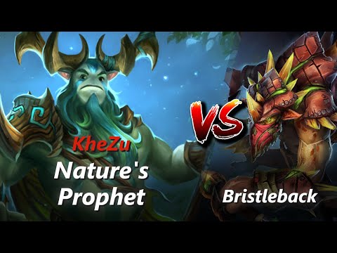 KheZu offlane Nature's Prophet vs Bristleback/Skywrath Mage | First 10 minutes