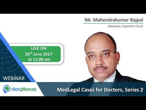 Webinar on MedLegal Cases For Doctors, June