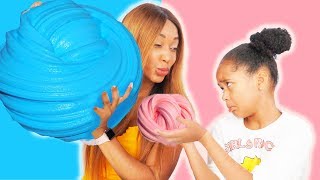PINK vs BLUE : La GUERRE du Slime XXL - Verity vs Maman !!