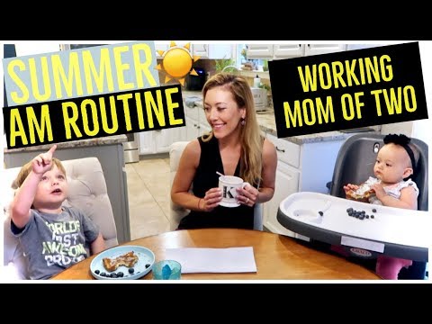 SUMMER MORNING ROUTINE ☀️ | WORKING MOM OF TWO 👜👩‍👧‍👦 | Brianna K Video