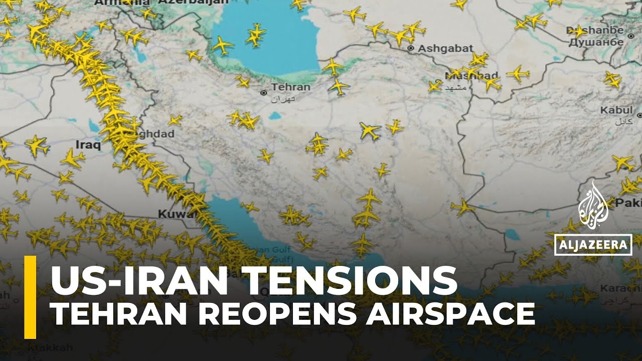 Tension lingers amid threats as Iran reopens airspace