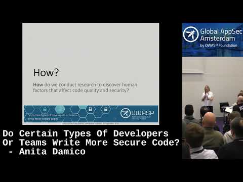 Image thumbnail for talk Do Certain Types Of Developers Or Teams Write More Secure Code?