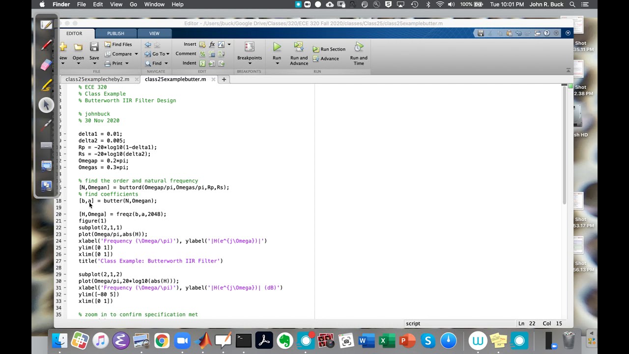 Butterworth Filter Design in Matlab