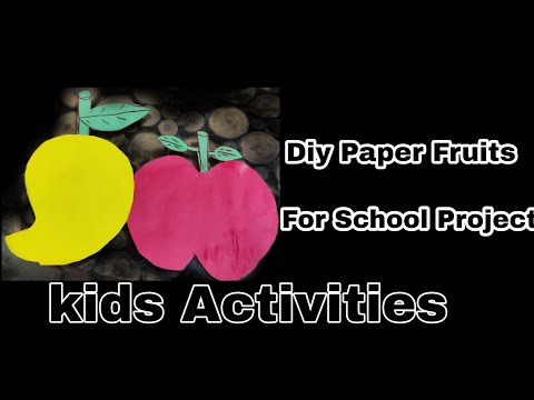Diy Paper Fruits for school project |how to make paper fruits 3d #easypapercraft