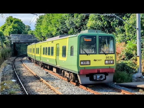 Irish Rail 8520 class Dart Train 8636 arrives into Glenageary Station, Co Dublin.