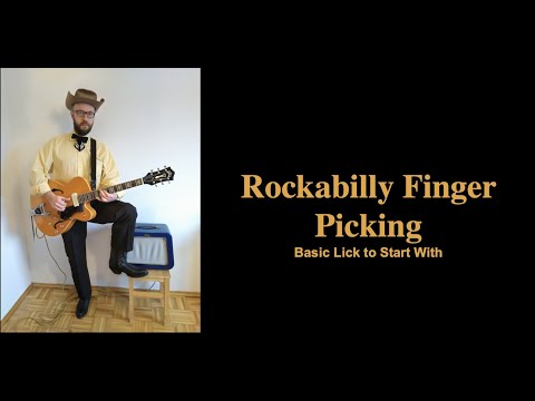 Rockabilly guitar lesson - basic finger picking lick to start with