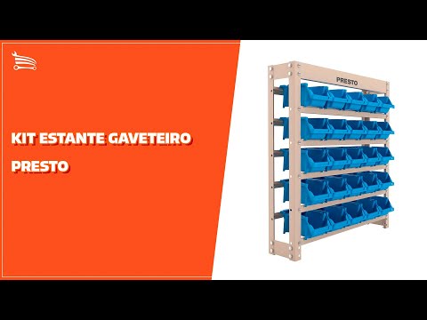 Kit Estante Gaveteiro com 25 Gavetas Nr. 3 Azul  - Video